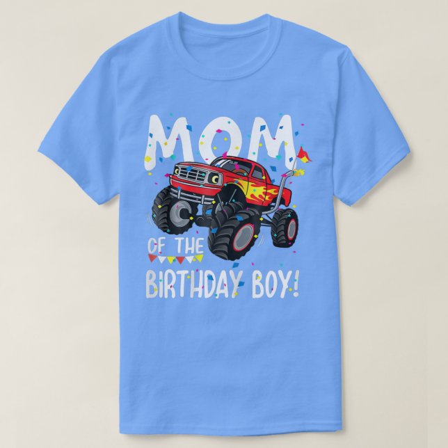 Funny Monster Truck Party Mom of Birthday Boy Gift T Shirt (Design framsida)