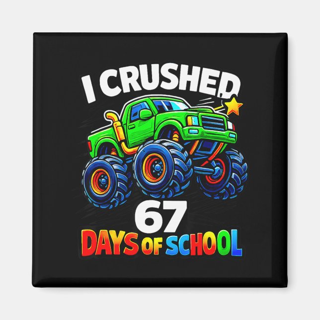 Funny Monster Truck Six Seven Meme Boys Kids Schoo Magnet (Framsidan)