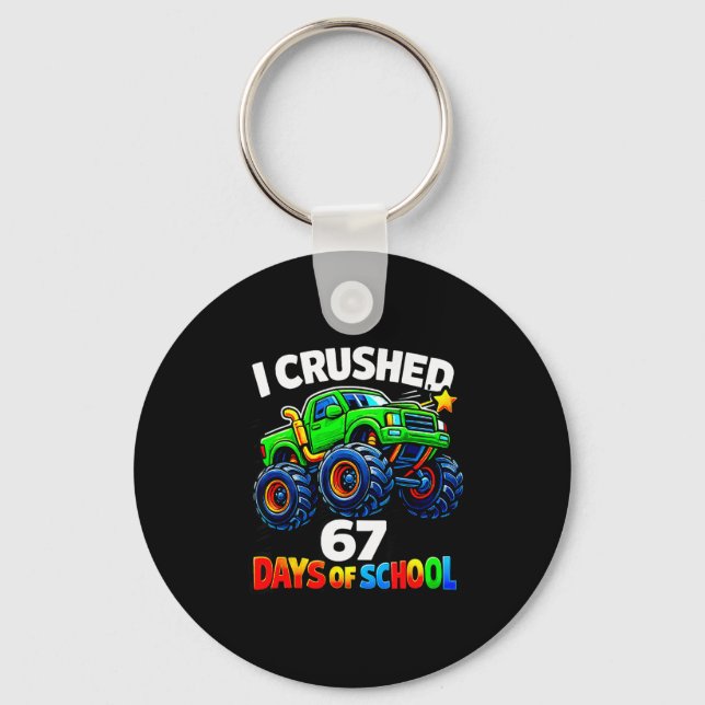Funny Monster Truck Six Seven Meme Boys Kids Schoo Nyckelring (Framsida)