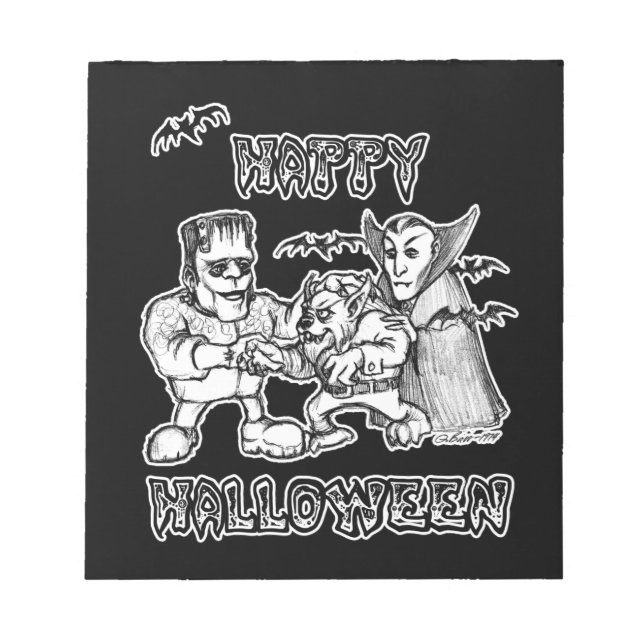 Funny Monsters - Happy halloween Anteckningsblock (Framsida)