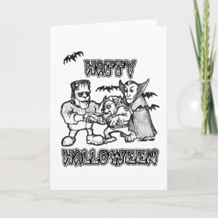 Funny Monsters - Happy halloween-kort Kort