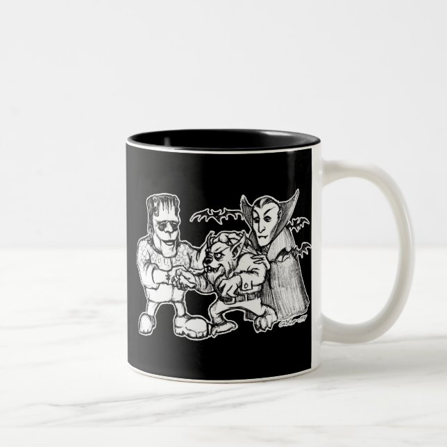 Funny Monsters Två-Tonad Mugg (Höger)