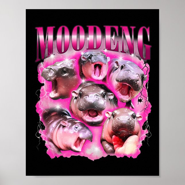 Funny Moo-deng Ba Poster (Framsidan)