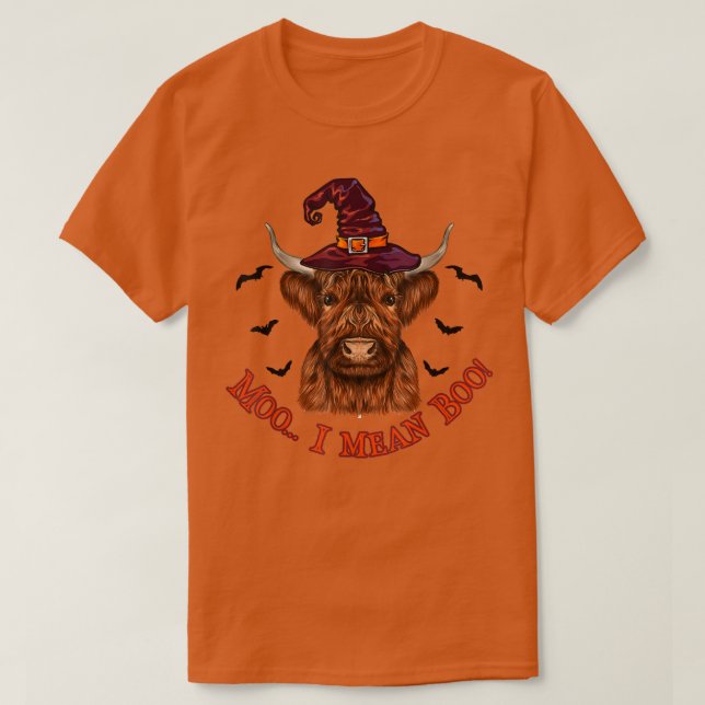 Funny Moo I Mean Boo Cute Halloween Witch Cow Farm T Shirt (Design framsida)