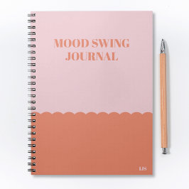 Funny Mood Swing Journal Rosa Orange Modern Anteckningsbok