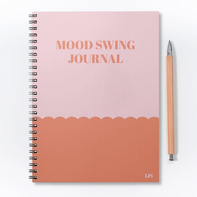 Funny Mood Swing Journal Rosa Orange Modern Anteckningsbok (Skapare uppladdad)
