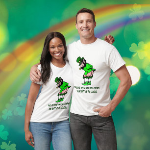 Funny Mooning Leprechaun Unisex Tee Shirt