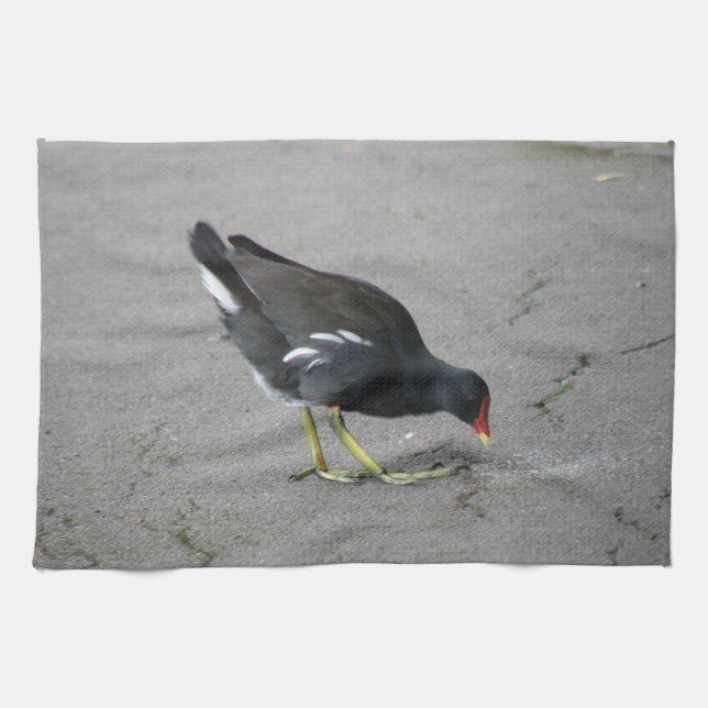 Funny Moorhen Ta ett Bow Kitchen Towel Kökshandduk (Horisontell)