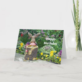 Funny Moose Blommigt Garden Photo Birthday Kort
