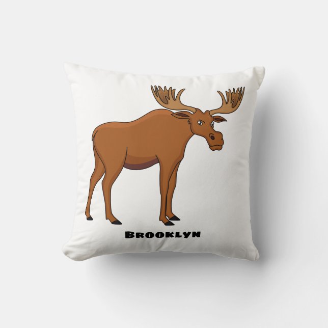 Funny moose cartoon illustration  kudde (Framsida)