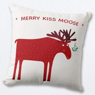 Funny Moose Helgdag Kudde