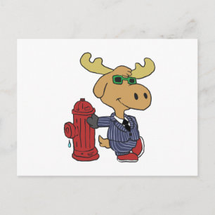 Funny Moose i blå kostym välj bakgrund färg Vykort
