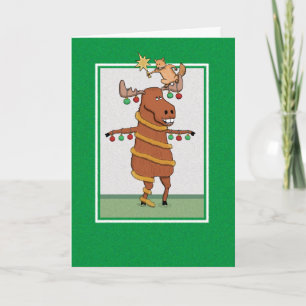 Funny Moose Julgran Helgkort
