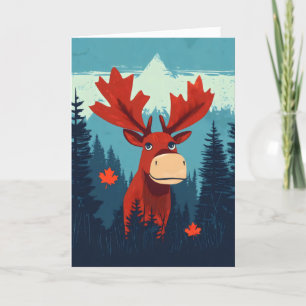 Funny Moose Maple Löv Kanada Helgkort
