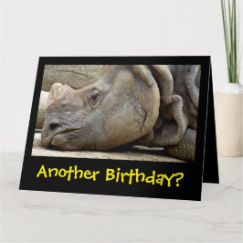 Funny Mopey Faced Rhino fick det gamla födelsedags Kort