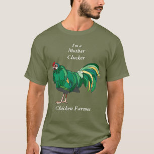 Funny Mor Clucker Chicken Farmer Grönt Chicken T-shirt