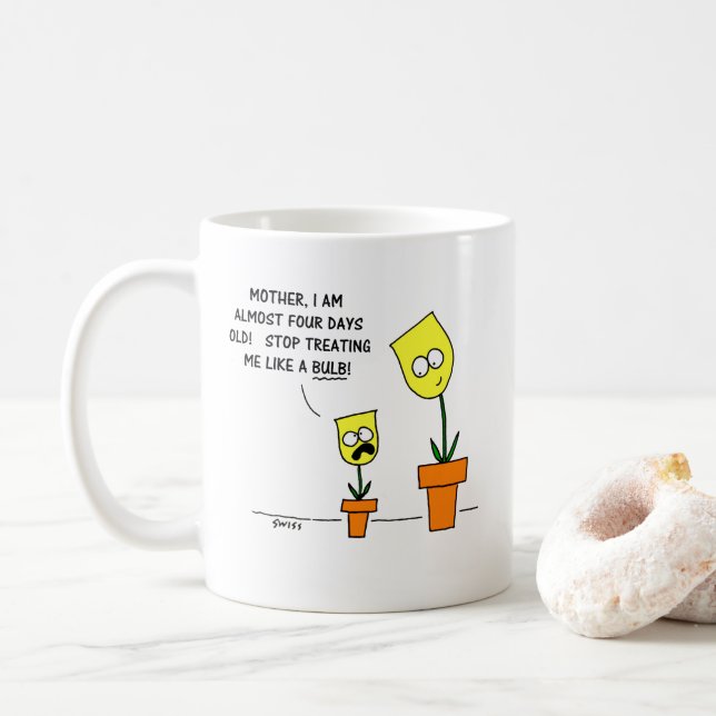 Funny Mor-dotter Humor Gult Tulips Kaffemugg (Med munk)