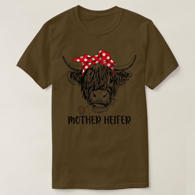 Funny Mor Heifer Farmer Mamma Cow Mors dag T Shirt (Design framsida)