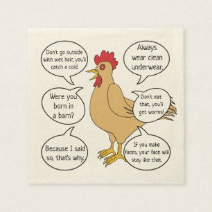 Funny Mor Hen Advice Mamma Pappersservett