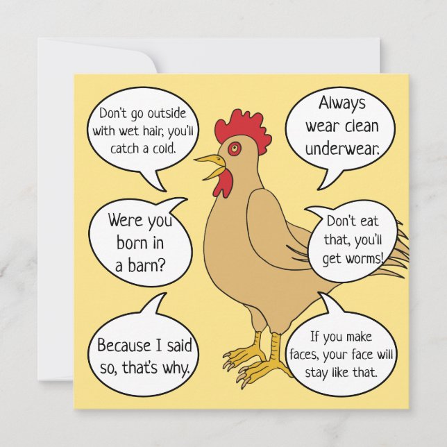Funny Mor Hen Advice Mors dag | GULT (Framsida)