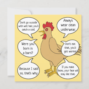 Funny Mor Hen Advice Mors dag GULT