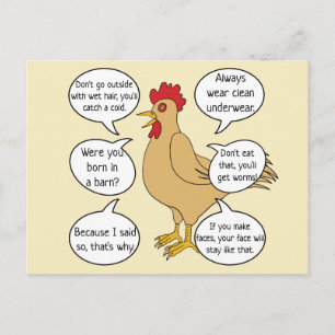 Funny Mor Hen Advice Mors dag Vykort