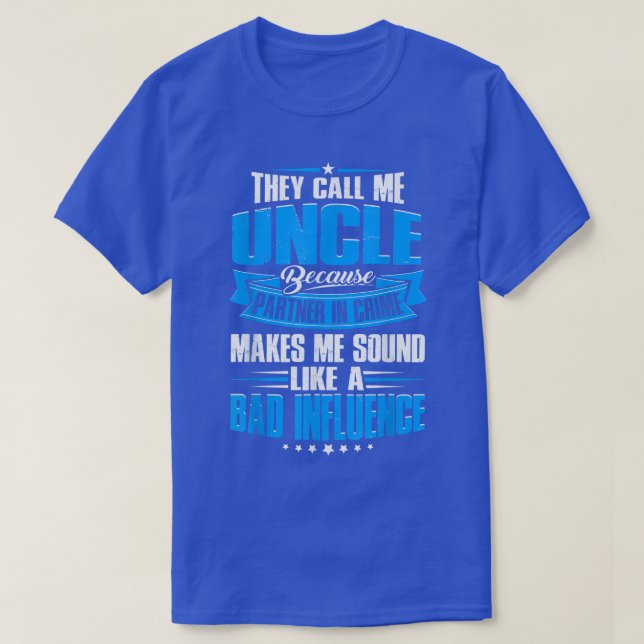 Funny morbror Partner in Crime  T Shirt (Design framsida)