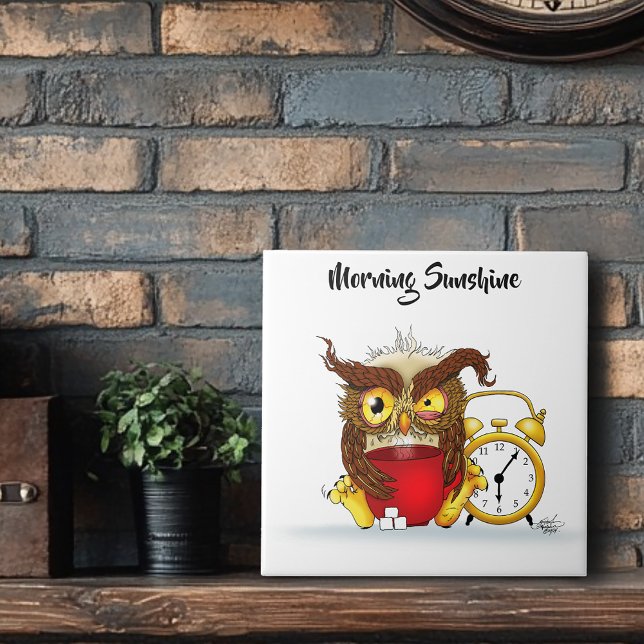 Funny Morgon Cranky Uggla Kakelplatta (Skapare uppladdad)