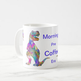 Funny Morgonkaffe Psychedelic T Rex Dinosaur Kaffemugg