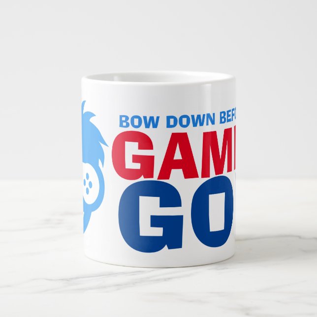 Funny Morgonkaffespel Gud Bow Down Humor Memine Jumbo Mugg (Framsidan)