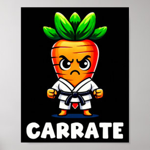 Funny morot i Karate Gi Carrate Black Bälte Marti Poster