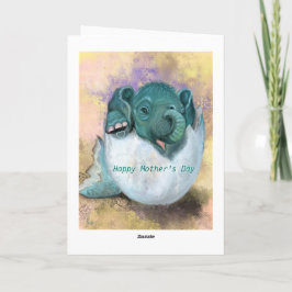 Funny Mors dag Card Baby Elephant Hatching Kort