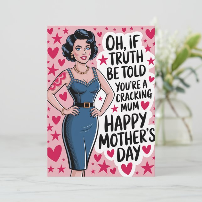 Funny Mors dag-kort Morsa Gift Mummy Inbjudningar (Stående Fram)