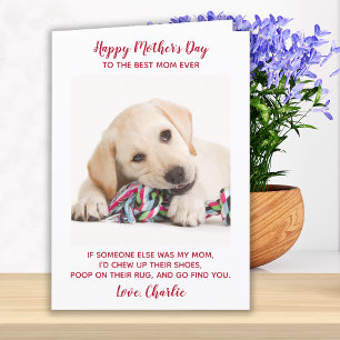 Funny Mors dag Personlig Hund Mamma Pet Photo Helgkort