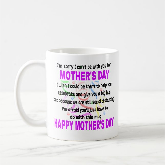Funny Mors dag Social Avstånd Gift Kaffemugg (Vänster)