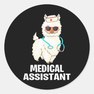 Funny MORSA Auktoriserad Medical Assistant Llama Runt Klistermärke