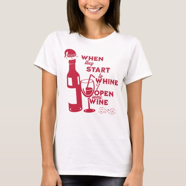 Funny Morsa Helgdag Vin T-Shirt (Framsida)