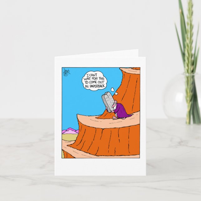 Funny Moses Ten Commandments Blank Greeting card Kort (Framsida)