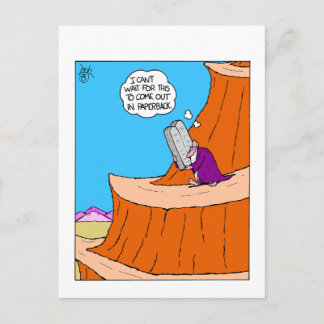 Funny Moses Ten Commandments Postcard Vykort