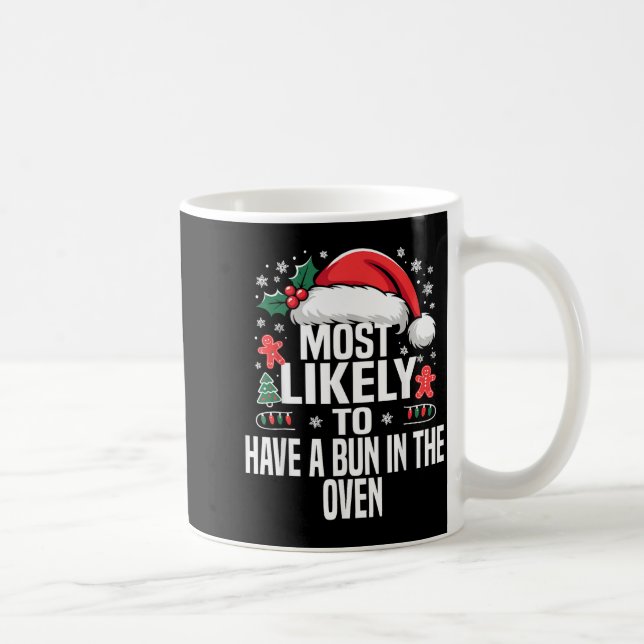 Funny Most Likely To Christmas Family Pajama Match Kaffemugg (Höger)