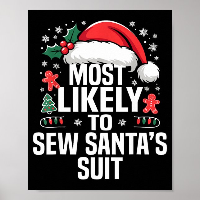 Funny Most Likely To Christmas Family Pajama Match Poster (Framsidan)