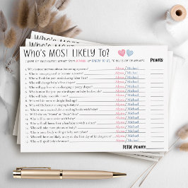 Funny Most Likely To Couples Baby Shower Game Card Inbjudningar