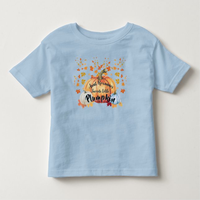 Funny Moster Favorite Little PLUMPKIN Quote Blue T Shirt (Framsida)