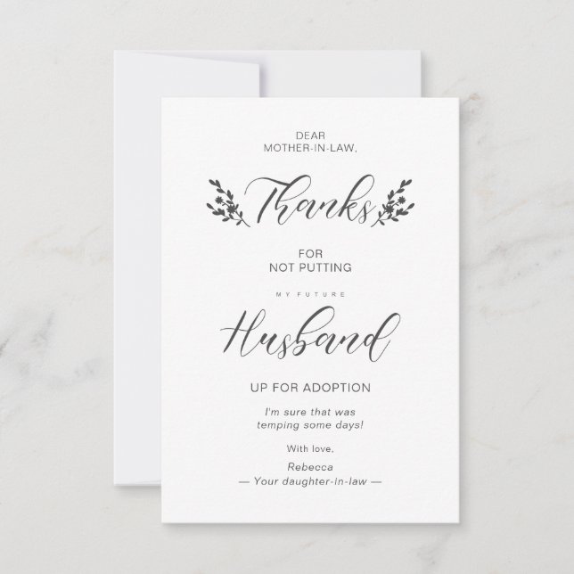 Funny Mother-in-law Quote Botanical Handwriting (Framsida)