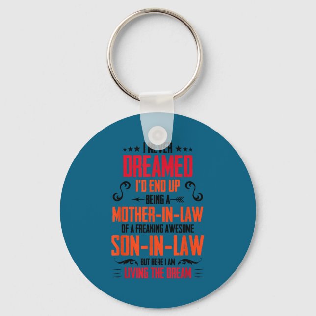 Funny Mother In Law Son In Law Quote Men Women  Nyckelring (Framsida)