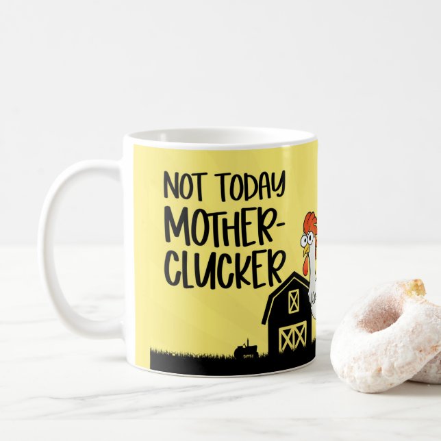 Funny Motherklucker Tupp Coffee Mugg, Kopp (Med munk)