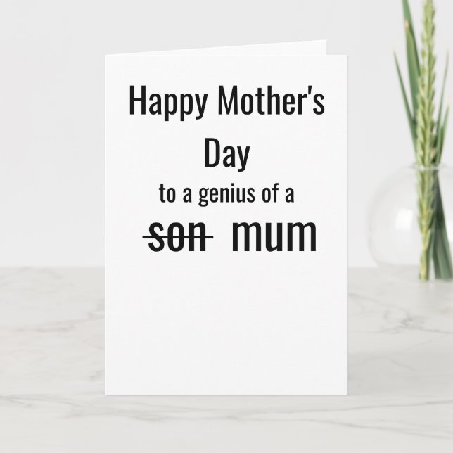 Funny Mother's Day | A Genius of a Mum Kort (Framsida)