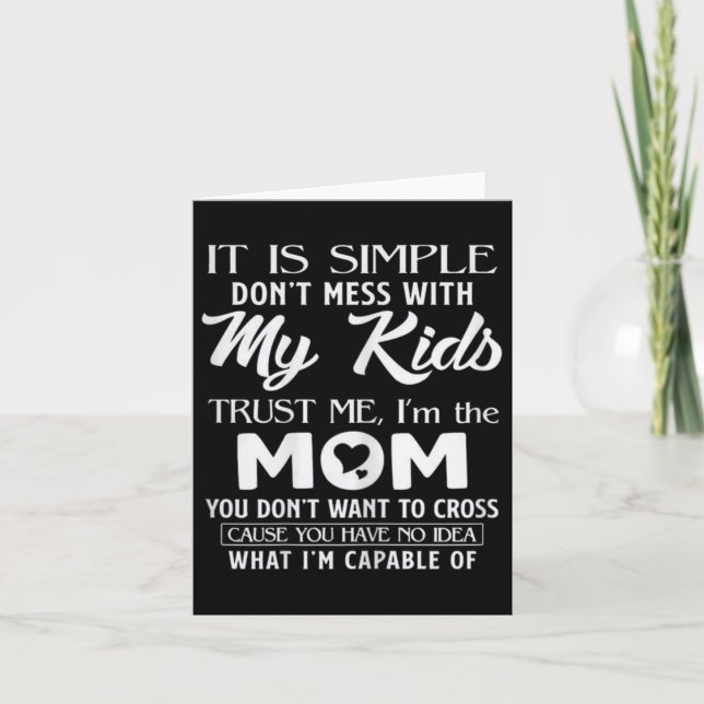 Funny Mother's Day Gift For Moms Womens Its Simple Kort (Framsida)