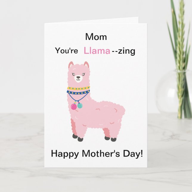 Funny Mother's Day Llama  Kort (Framsida)