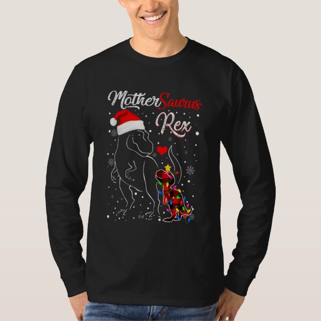 Funny Mothersaurus Rex Dinosaur Red Play Christma T Shirt (Framsida)